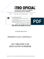 Ley Organica de Educacion Superior