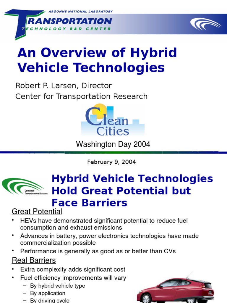Overview of Hybrid Vehicle Technologies | PDF | Hybrid Electric Vehicle ...