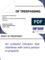 The Law of Trespassing