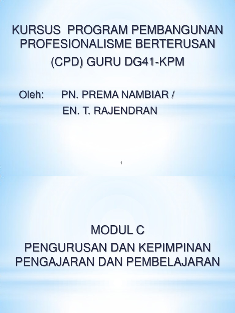 Modul C CPD 2014 | PDF
