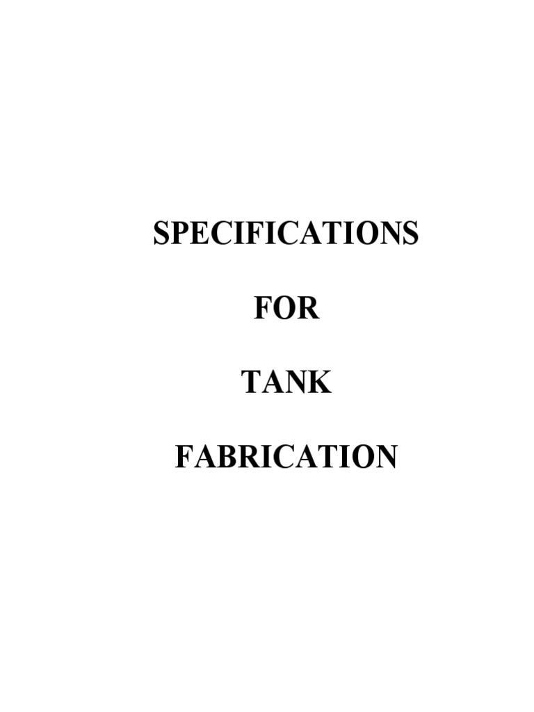 Tank Fabrication Specifications Guide | PDF