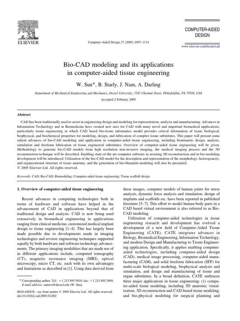 Bio-CAD for Tissue Engineering Experts | PDF