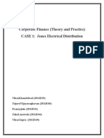 Corporate Finance (Theory and Practice) CASE 1: Jones Electrical Distribution