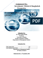 Foreign Direct Investment: Global & Bangladesh Perspective: Assignment On