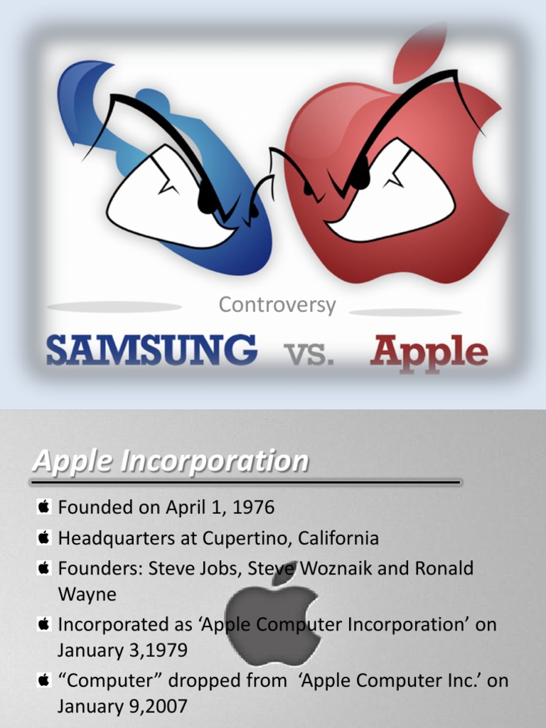 Apple vs Samsung Presentation Samsung Electronics Apple Inc.