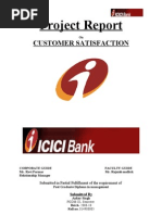 My Project Report on Icici Bank Final