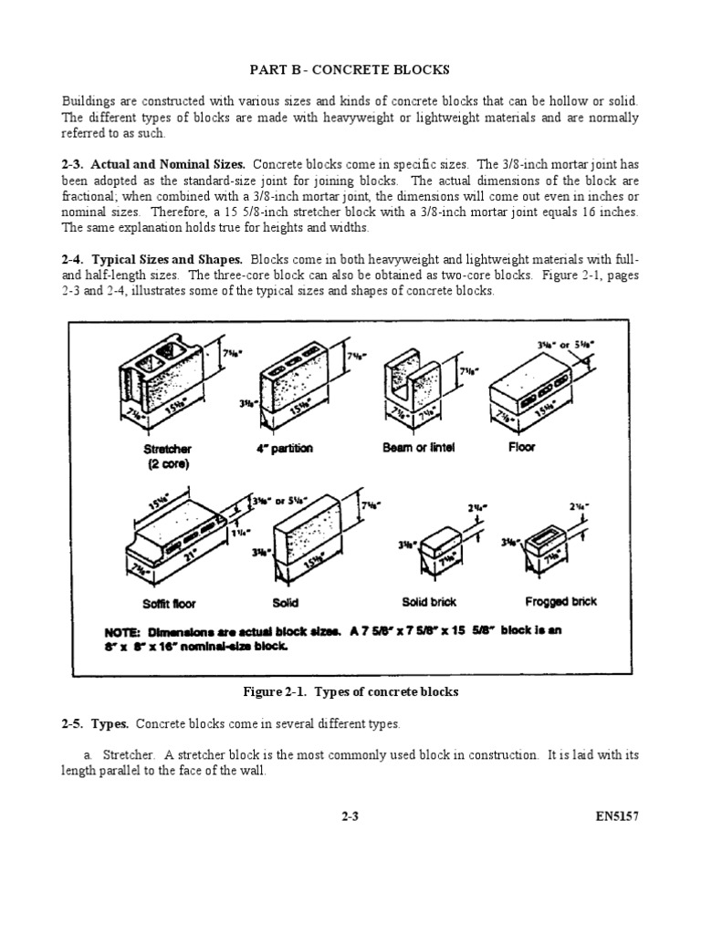 PART B - CONCRETE BLOCKS Buildings Are Constructed With Various | PDF