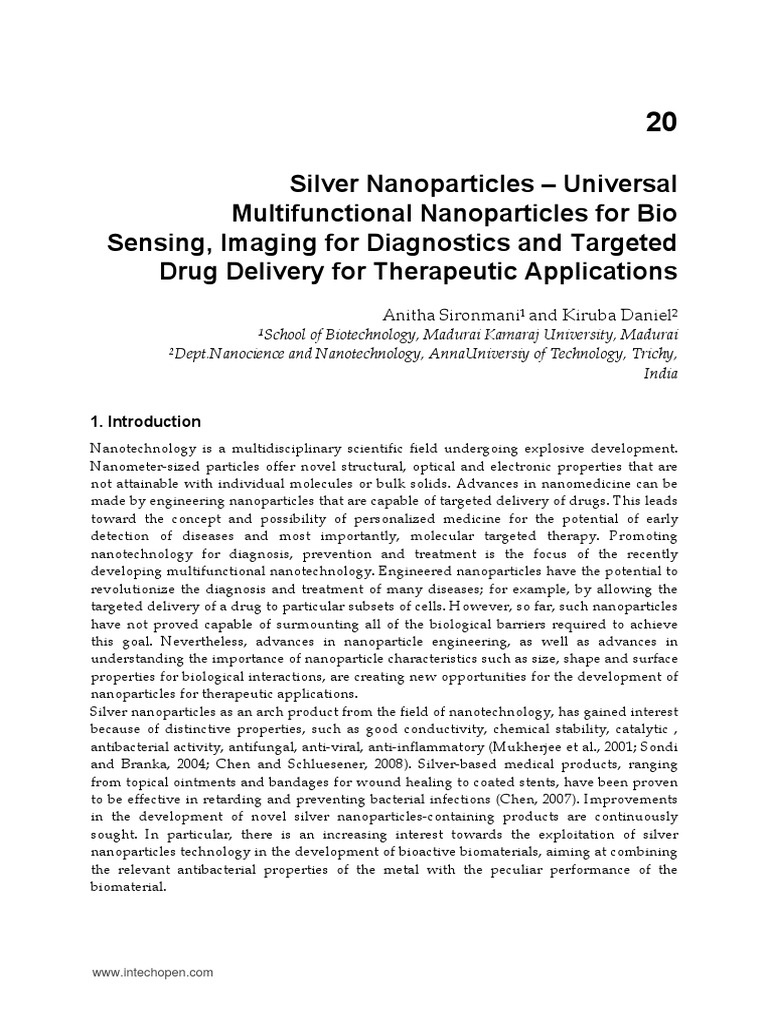 Silver Nanoparticles for Drug Delivery | PDF