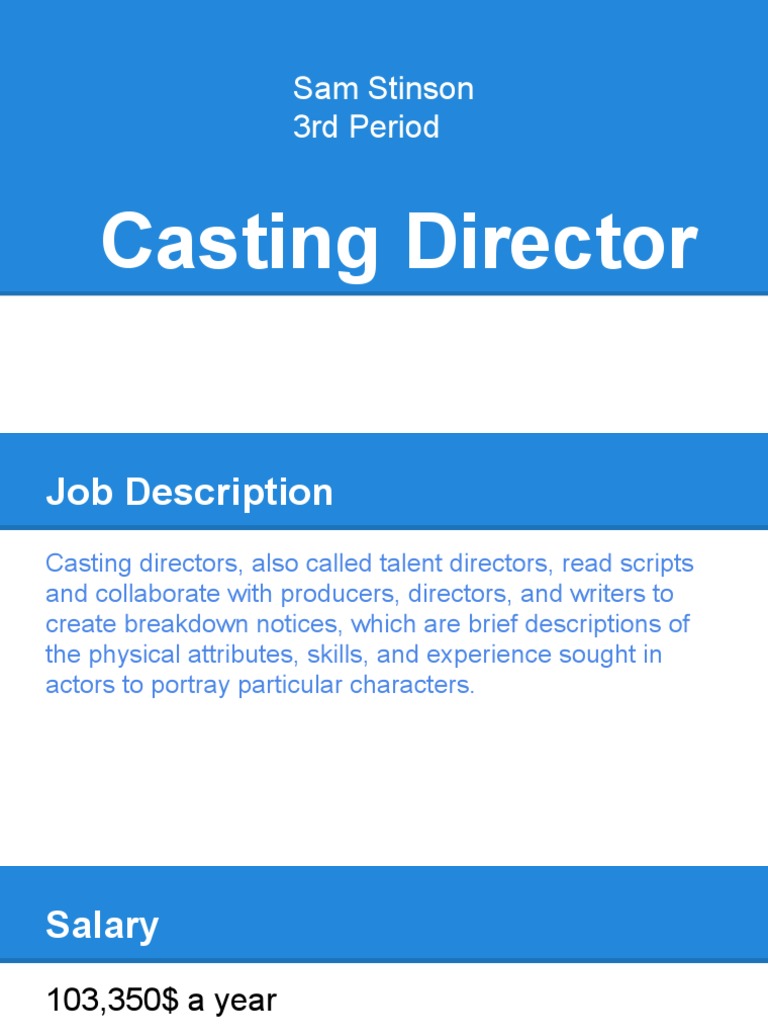 Casting Director Job Overview and Salary | PDF
