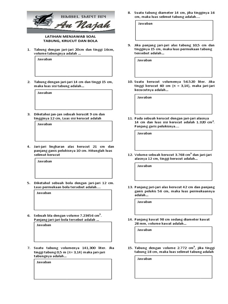 Latihan Menjawab Soal Bimbel