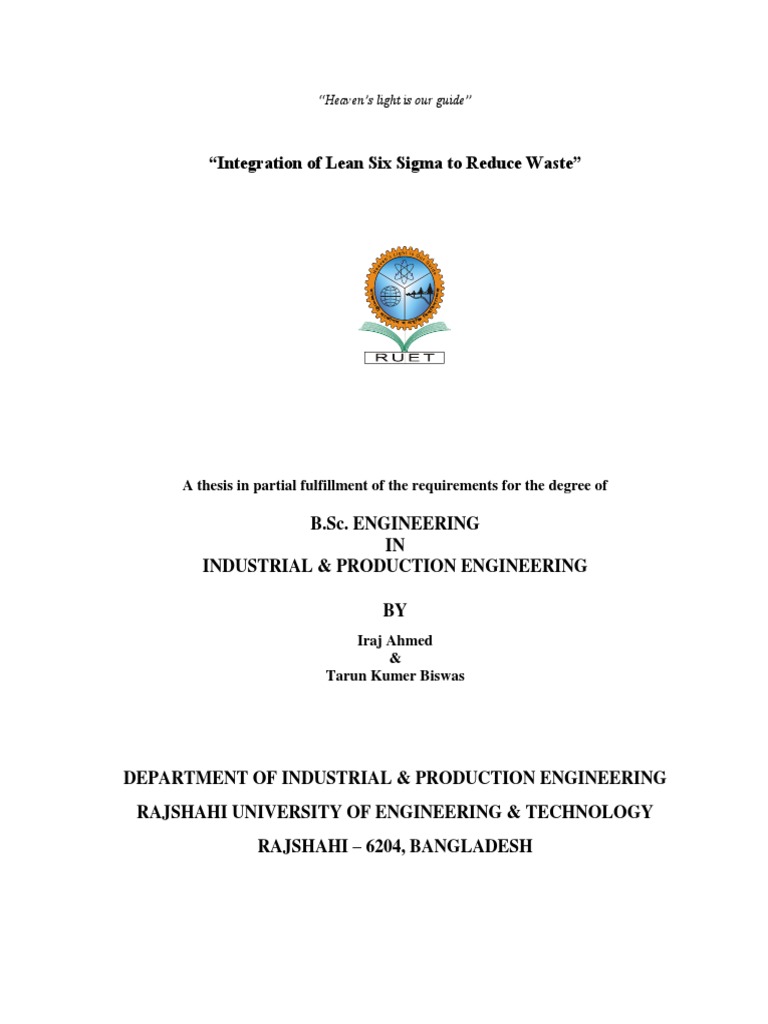 Lean Six Sigma Waste Reduction Study | PDF