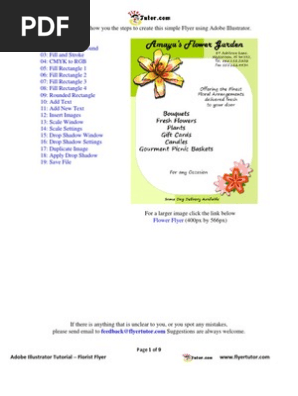 Adobe Illustrator Tutorials: Florist Flyer