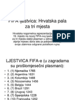 FIFA Ljestvica: Hrvatska Pala Za Tri Mjesta