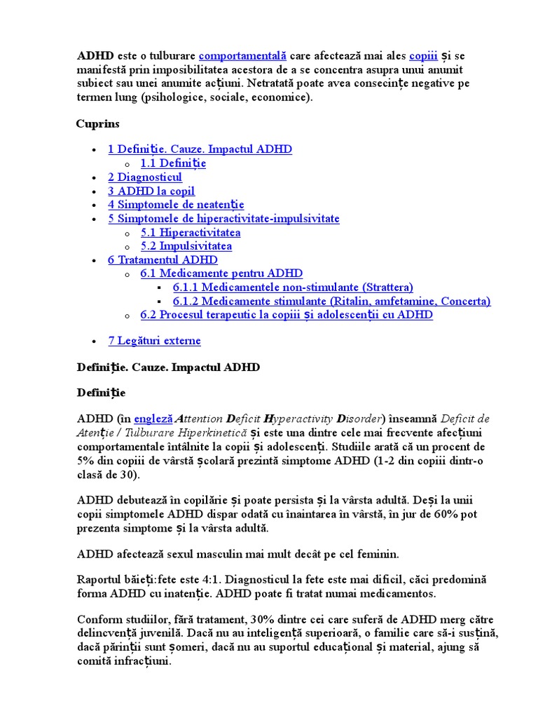 ADHD - Informații despre ADHD - ADHD La Copii - Asociatia ARCADA