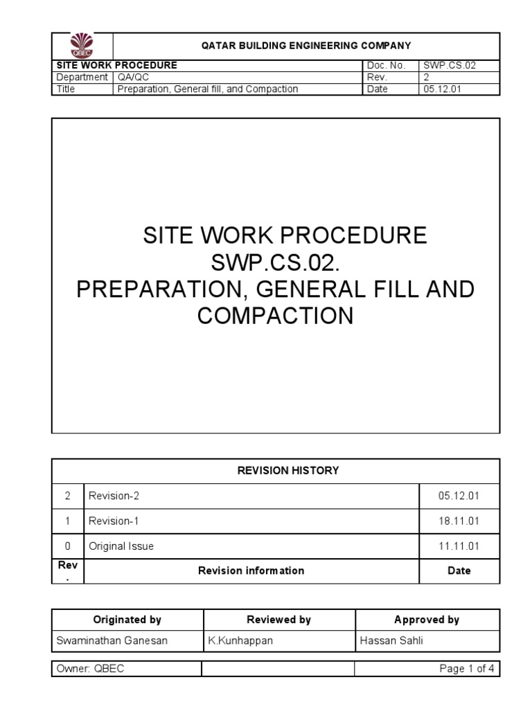Compaction Procedures for General Fill | PDF | Natural Materials | Nature