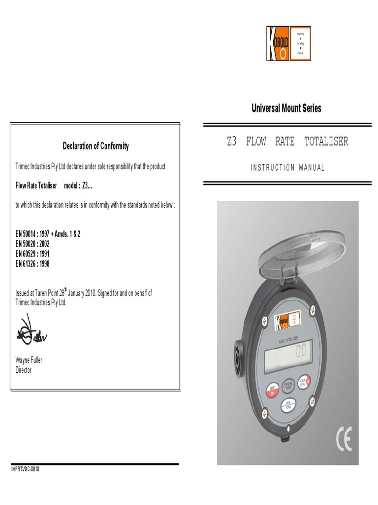 Flow Indicating Transmitter KOBOLD MANUAL.pdf | Switch | Bipolar