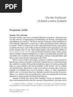 Benjamin Arditi, "Schmitt contra Schmitt", Telos, 2008