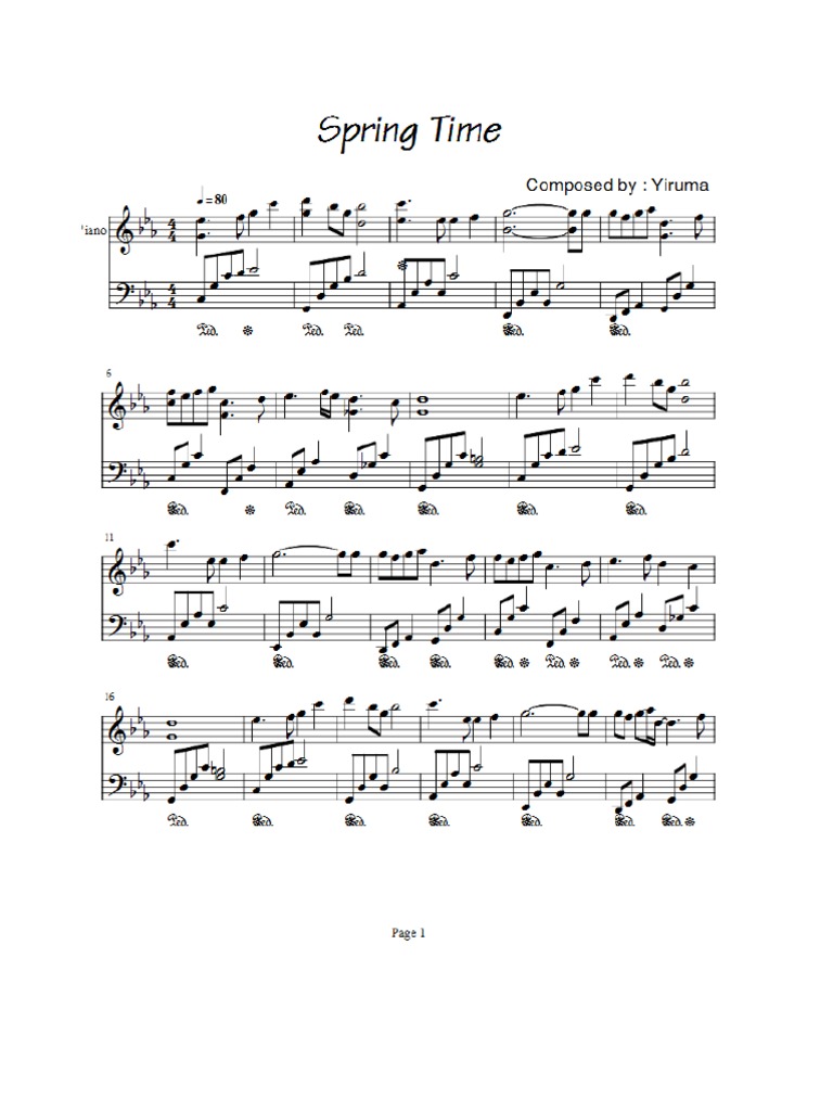 Spring Time Yiruma PDF