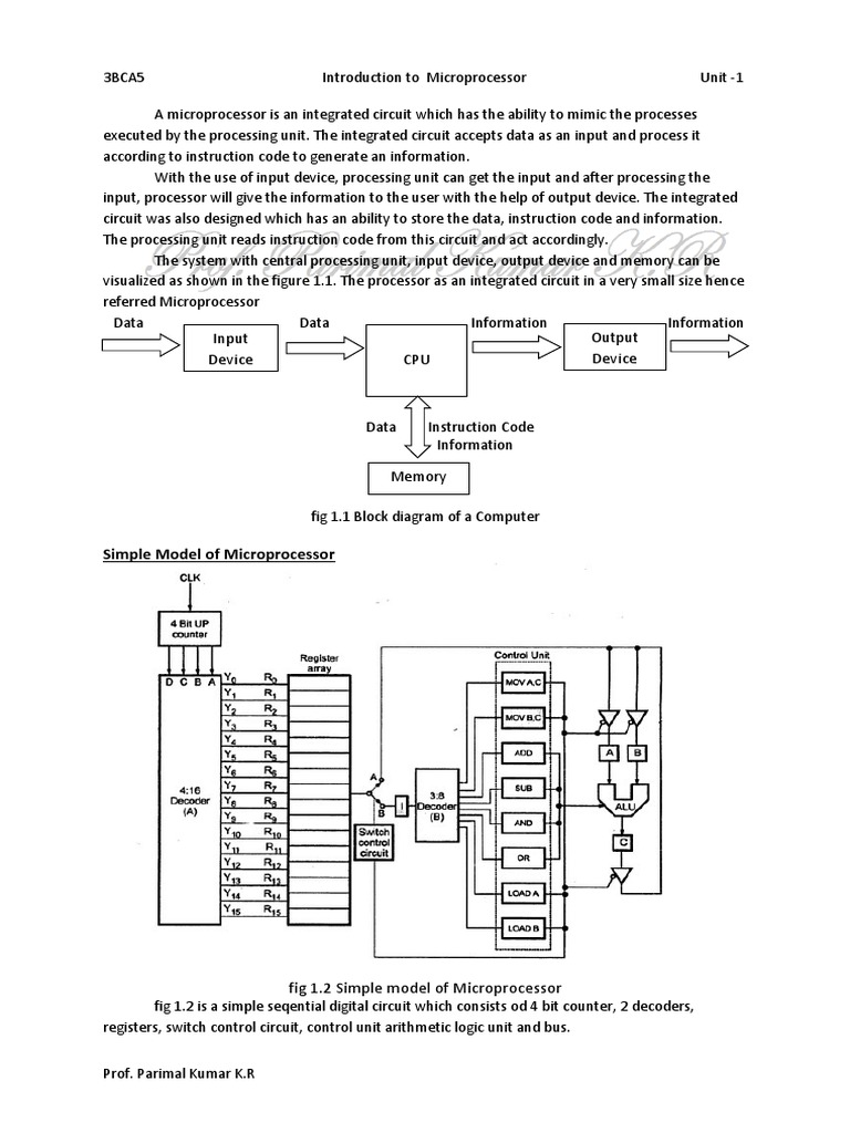 Microprocessor Notes 8085 PDF Central Processing Unit Input/Output
