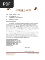 Attorney Samuel E. Adam's Letter To Chicago Police Superintendent Jody Weis