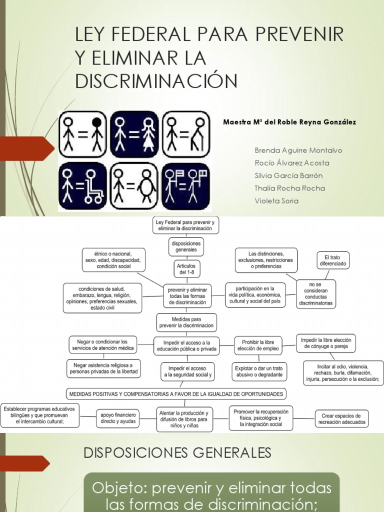 Ley Federal para Prevenir y Eliminar La Discriminación | PDF | Igualdad ...
