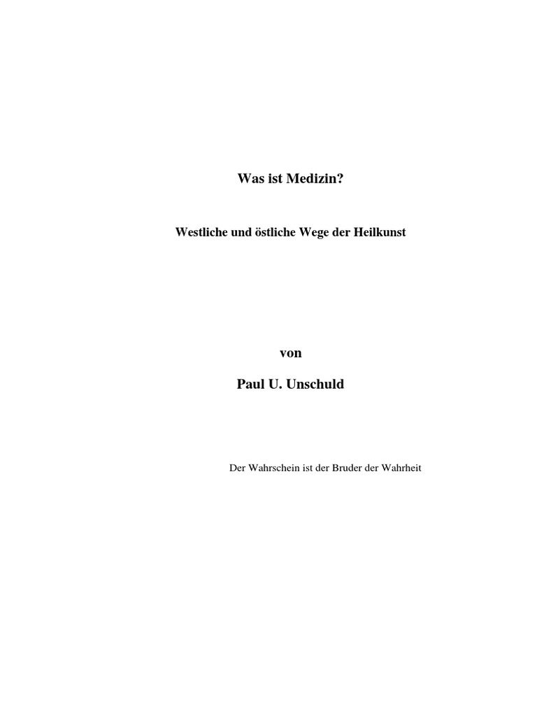 Was Ist Medizin Von Paul Unschuld PDF PDF
