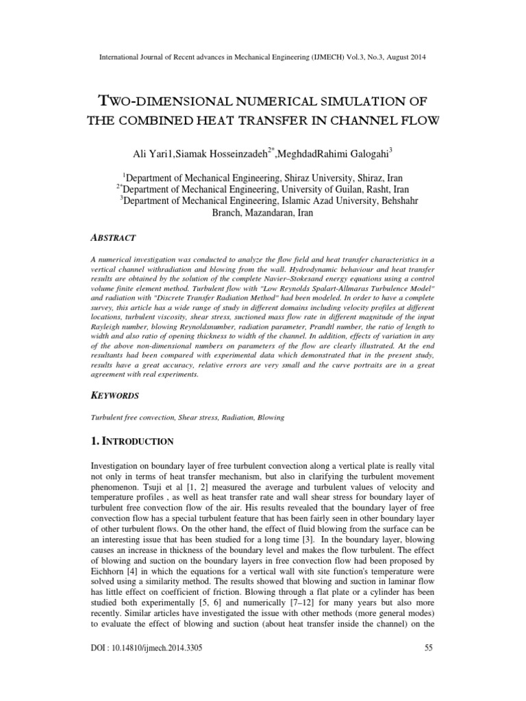 Two-Dimensional Numerical Simulation of The Combined Heat Transfer in ...