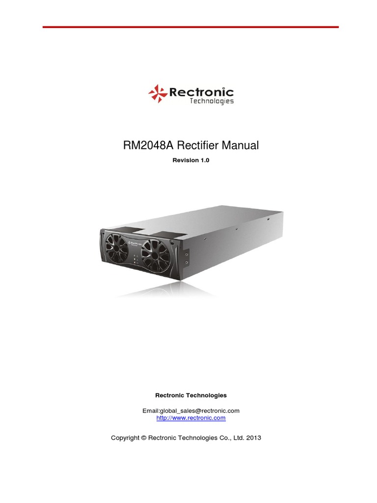 RM2048A Rectifier Manual 1 0 | PDF | Rectifier | Electrical Connector