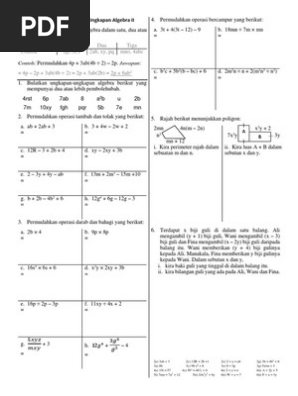 Matematik Tingkatan 2 Bab 3 Ungkapan Algebra Ii