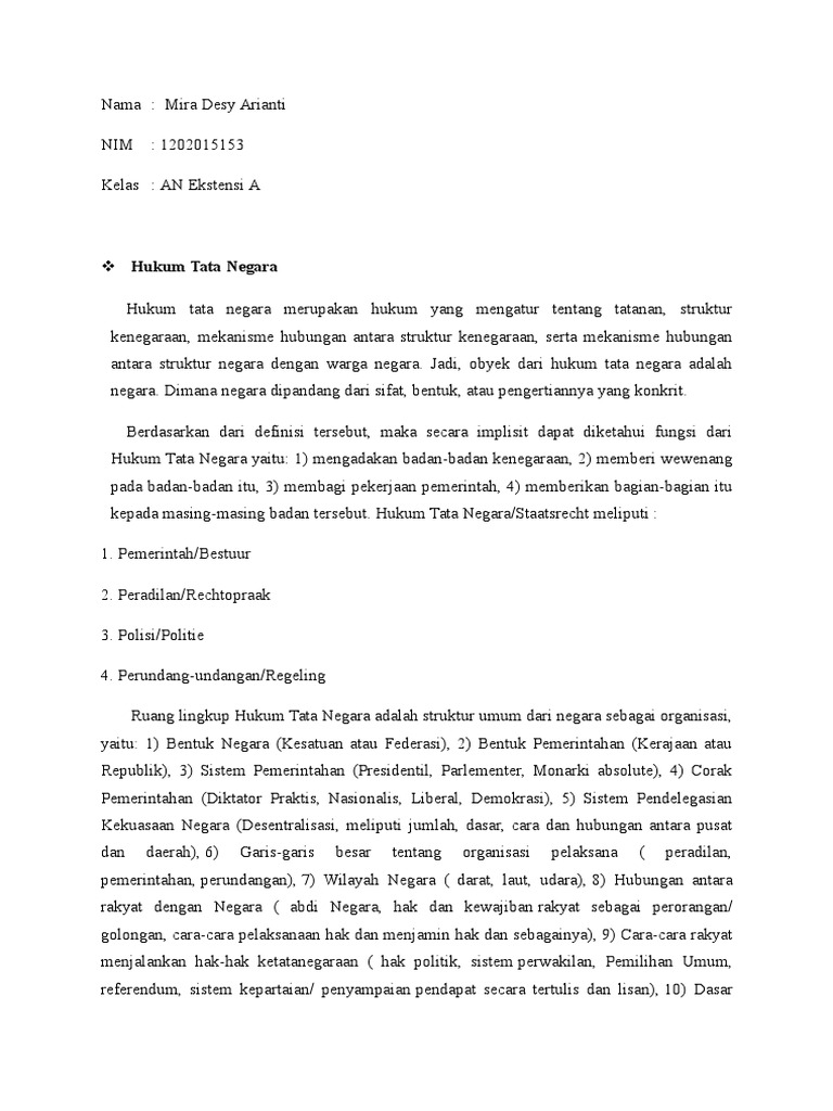 Perbedaan Dan Hubungan Hukum Tata Negara Dan Hukum 