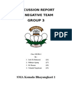 Group 3: Discussion Report of Negative Team