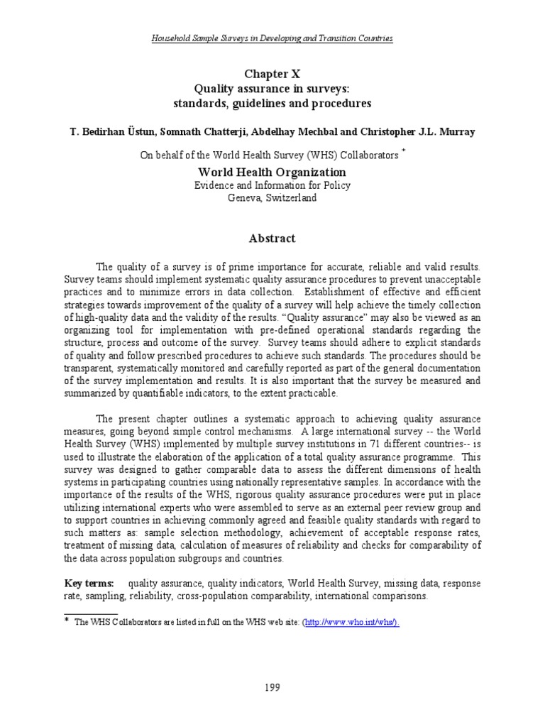 Survey Quality in Developing Nations | PDF | Survey Methodology ...
