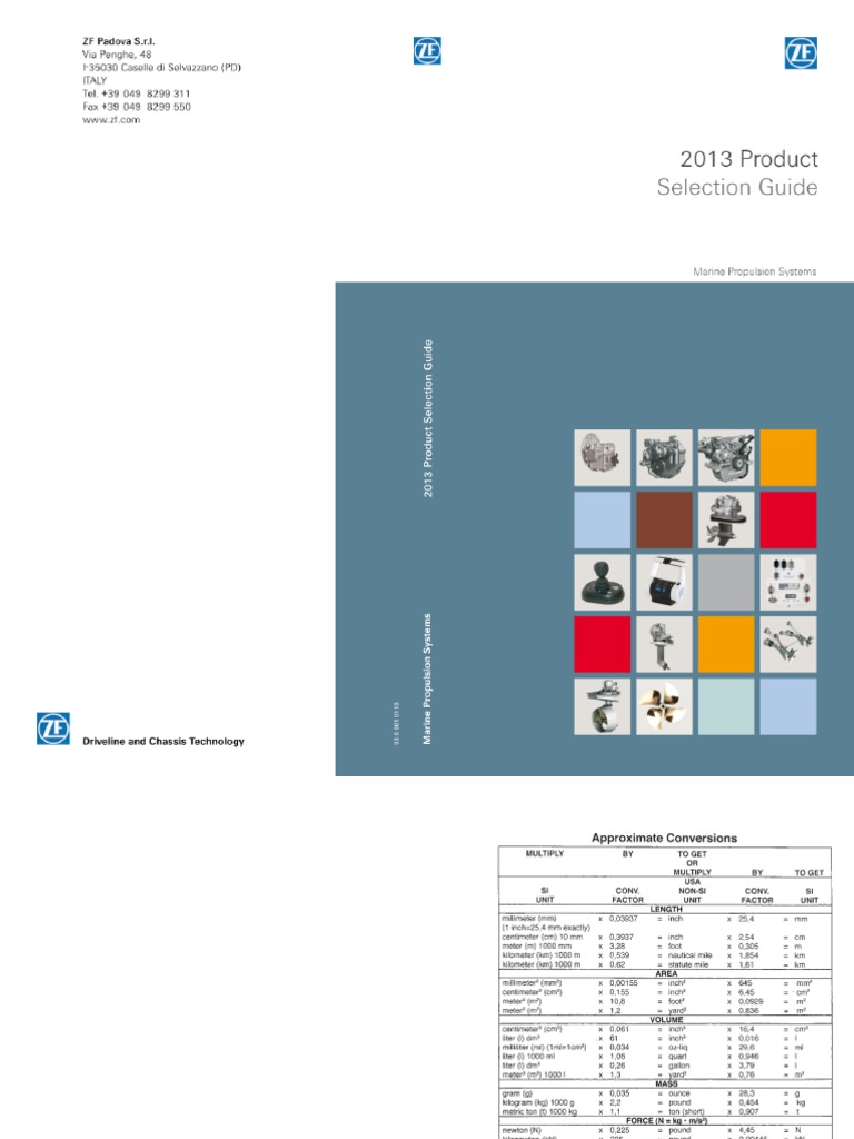 ZF Marine Transmission Selection Guide PDF Transmission (Mechanics