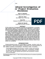 A Cross Cultural Investigation of Managers Project Evaluation Decision (Harrison, Et Al. BRIA, 19