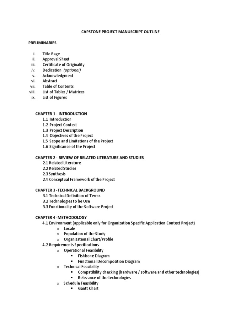 capstone project outline template