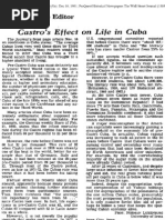 Castro's Effect on Life in Cuba (N Luxenburg letter)