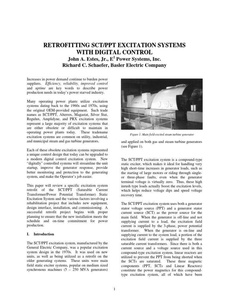 Excitation System PDF Rectifier Electric Generator