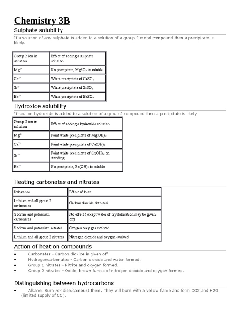 AS-Level Chemistry Unit:3 Notes | PDF | Science & Mathematics
