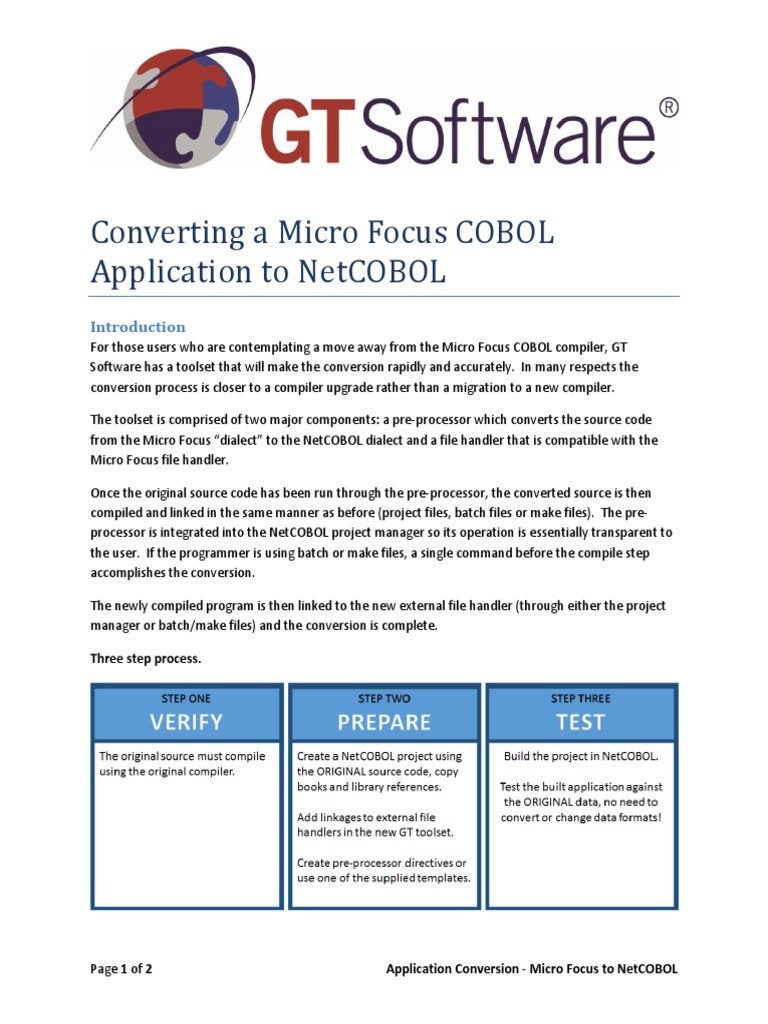 Converting A Micro Focus Cobol Application To Netcobol Compiler Source Code