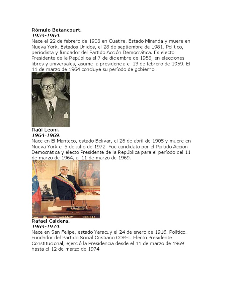 10 Ultimos Presidentes | PDF | Nicolás Maduro | Venezuela