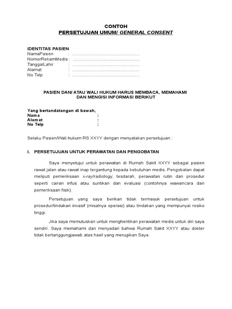 Contoh General Consent