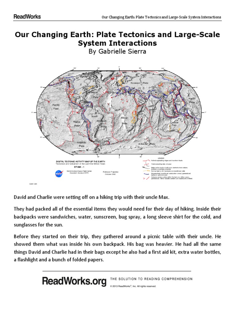 Our Changing Earth Plate Tectonics And Large Scale System Interactions Readworks Plate Tectonics Earthquakes