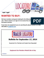 Wanted to Buy - September 18, 2014