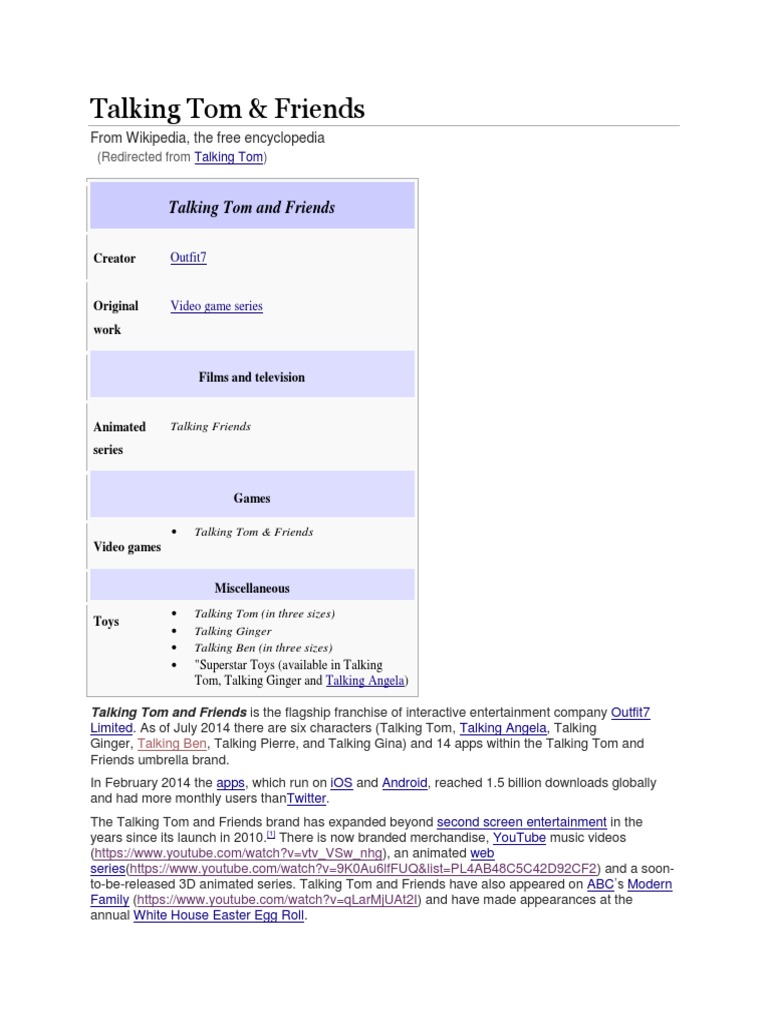Talking Tom and Friends | PDF | Games & Activities