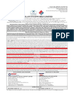 Dominos Pizza India - Draft Red Herring Prospectus of Master Franchisee Jubilant Foodworks - October '09