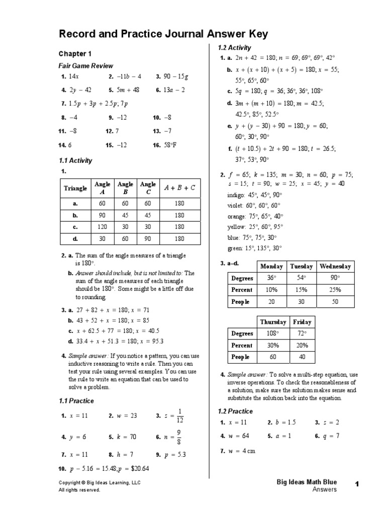 Big Ideas Math Blue Assessment Book Answers Chapter 4 Probability