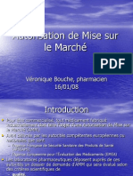 Autorisation de Mise Sur Le Marché: Véronique Bouche, Pharmacien 16/01/08