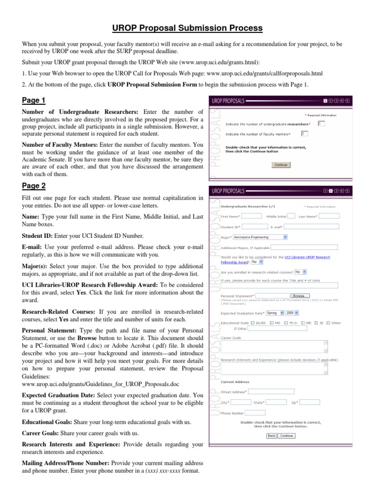 UROP Proposal Submission Guide | PDF | Portable Document Format ...