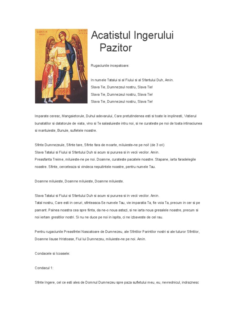 Acatistul Ingerului Pazitor