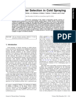 On Parameter Selection in Cold Spraying: Pi CR